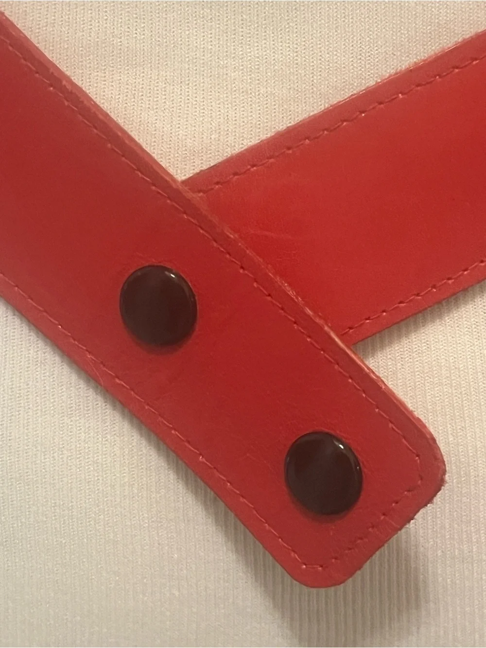 Vtg Leather Western Red belt tassel & gold tone conchos ADJUSTABLE RARE